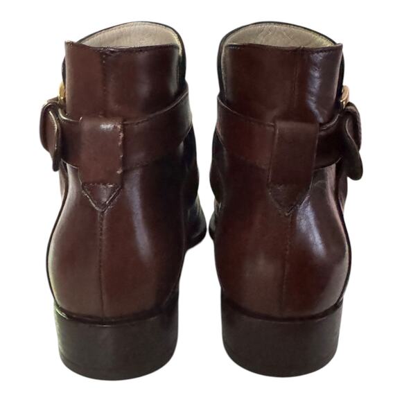 Bally Bickford Brown Leather Ankle Strap Boots Size 5½ M Made in Italy - Picture 8 of 16